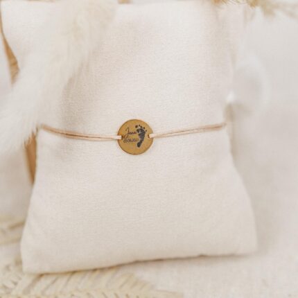 personalisiertes Armband beige - gold