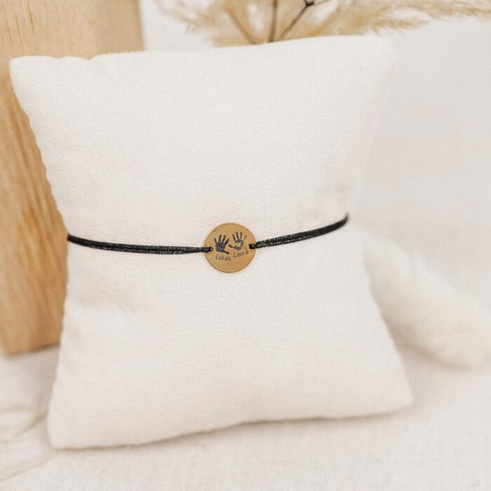 personalisiertes Armband schwarz - gold