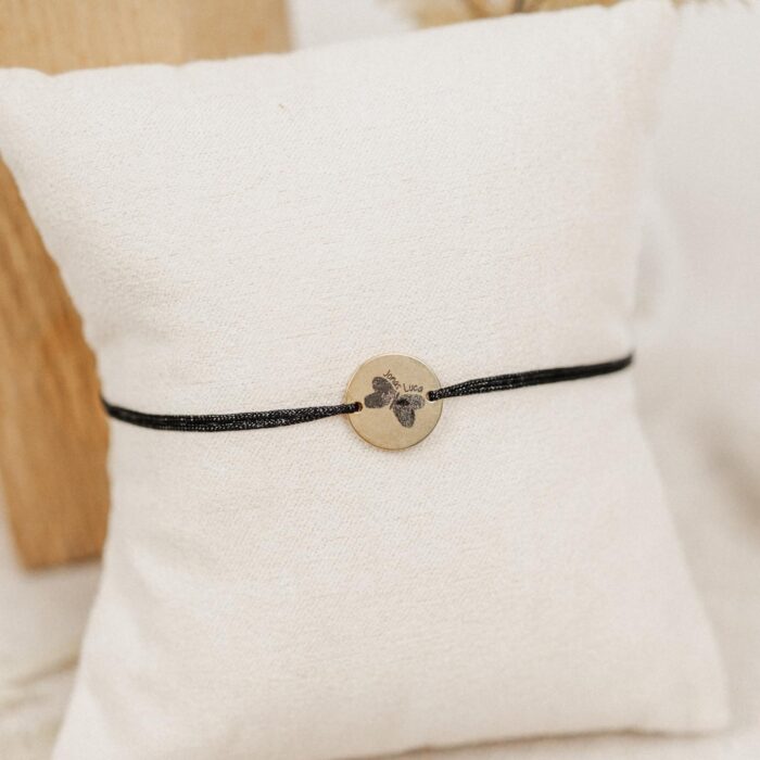 personalisiertes Armband schwarz - gold