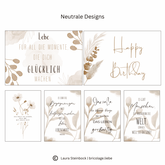 Auswahl Boxen Cover neutrale Designs
