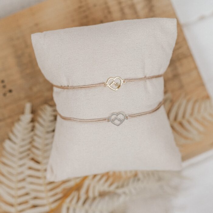 Armband Bergherz aus 925 Sterling Silber Bandfarbe beige