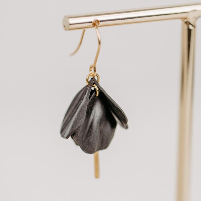 Ohrhänger Blüten schwarz gold