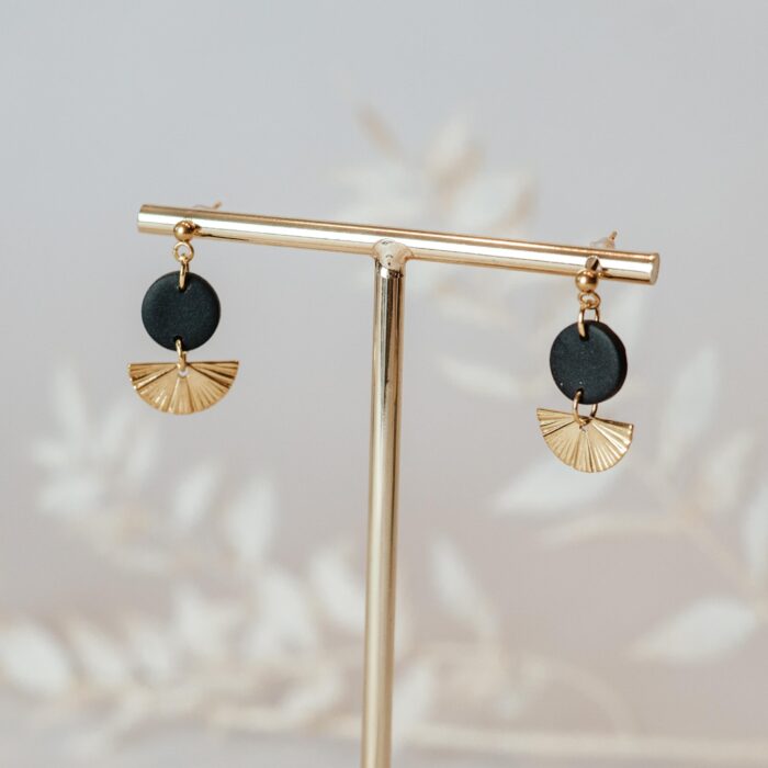 Ohrhänger half moon Schwarz