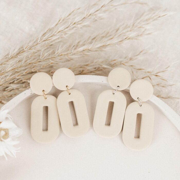 Ohrhänger Statement beige