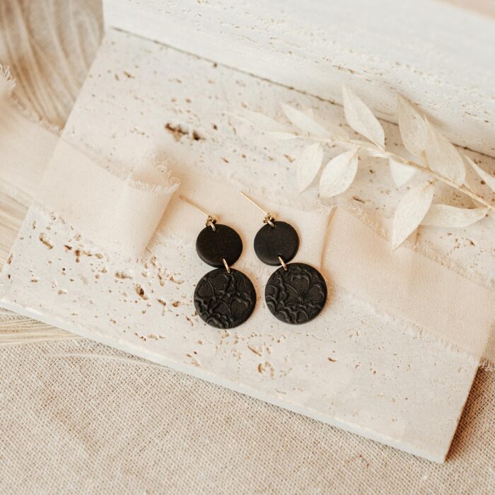 Ohrhänger Double Circles schwarz