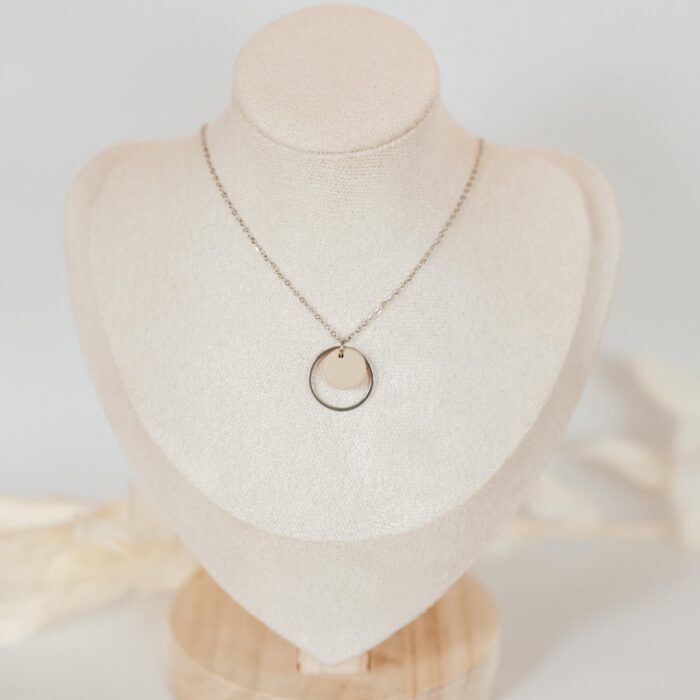 Halskette Loop beige silber