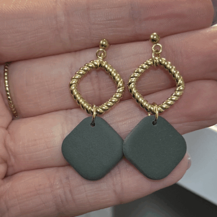 Ohrhänger Quadrille - Moss