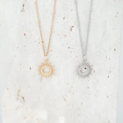 Halskette Bubble Sonne aus Edelstahl