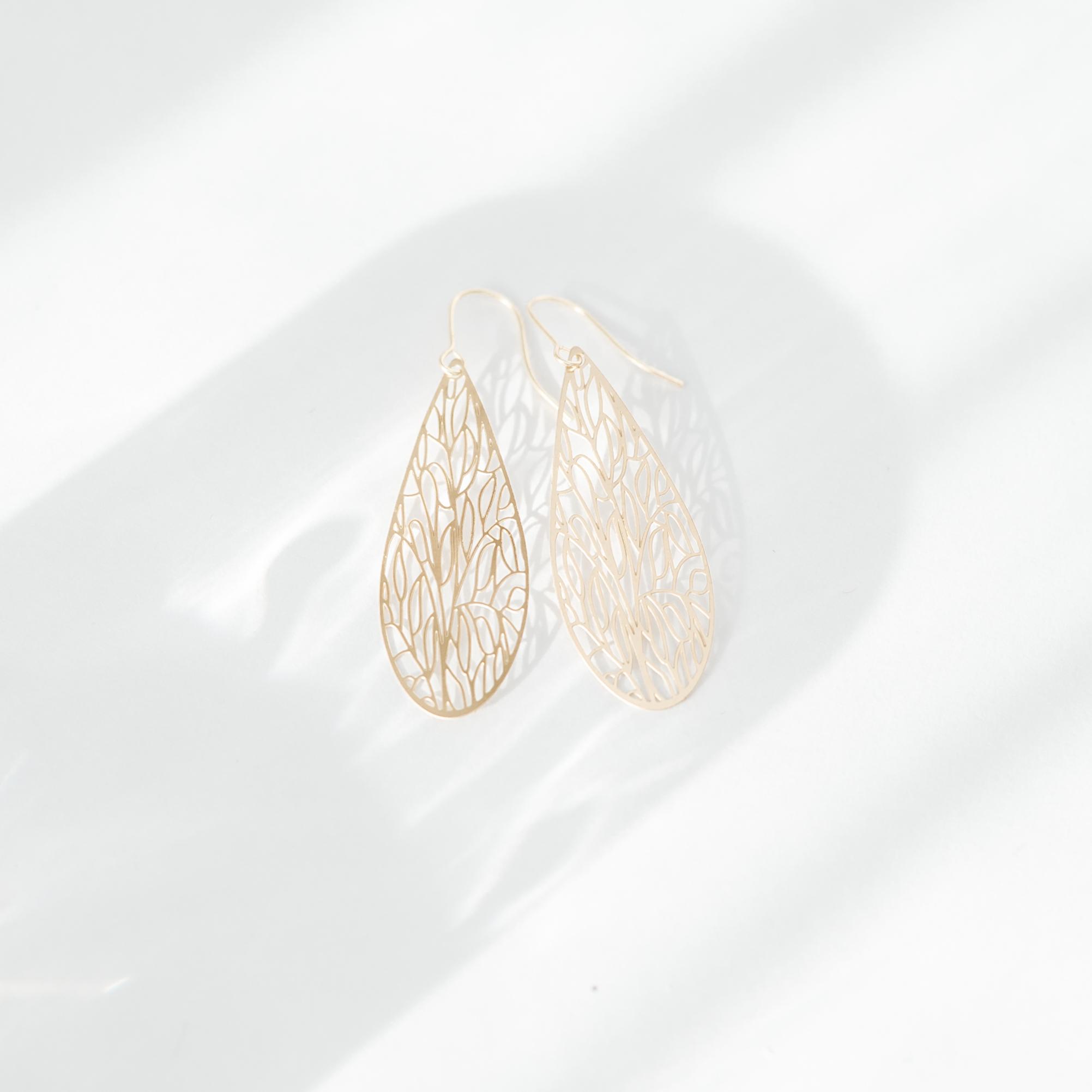 oh long drop gold-crop Ohrhänger Bohemian drop gold