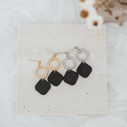 Ohrhänger quadrils schwarz