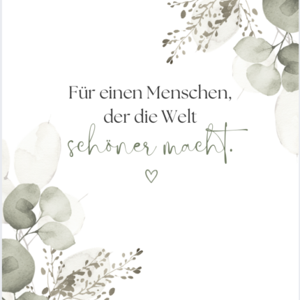 Cover Für einen Menschen der die Welt schöner macht
